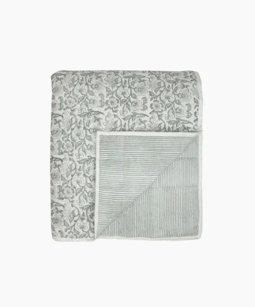Athena Handblock Blue Coverlet Small