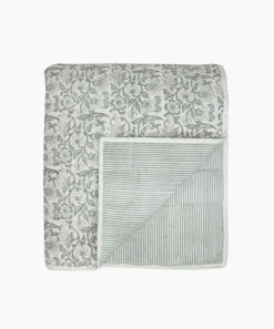Athena Handblock Blue Coverlet Large