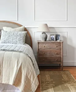 Athena Handblock Blue Coverlet Large