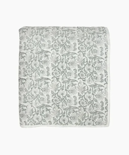 Athena Handblock Blue Coverlet Large