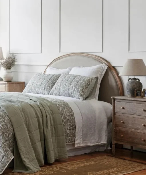 Athena Handblock Blue/Natural Coverlet Small