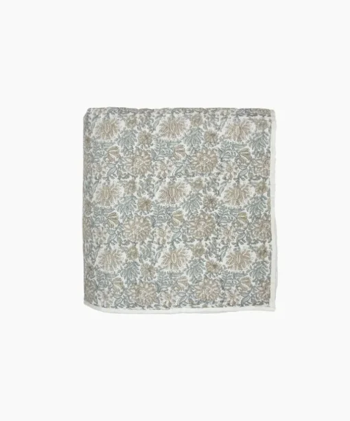 Athena Handblock Blue/Natural Coverlet Small