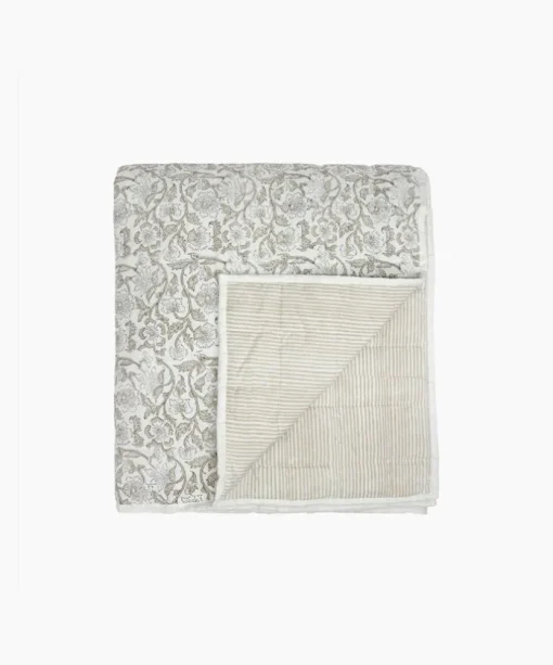 Athena Handblock Natural Coverlet Small