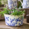Blue Floral Wide Pot Large