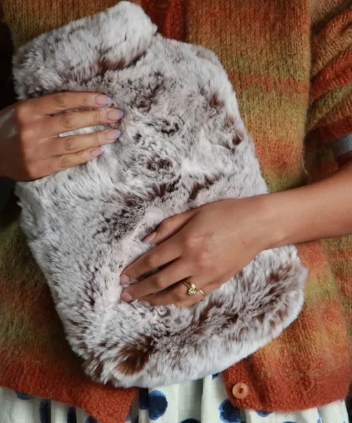 Chestnut Faux Fur Hot Water Bottle Cover