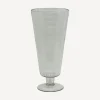 Dappled Clear Urn Vase on Stand