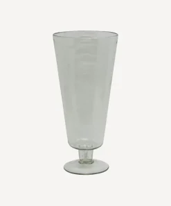 Dappled Clear Urn Vase on Stand