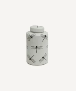Dragonfly Oval Lidded Jar
