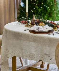 Embroidered Tablecloth White Small