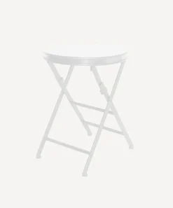 Folding Side Table Short White