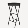 Folding Side Table Tall Black
