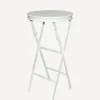 Folding Side Table Tall White