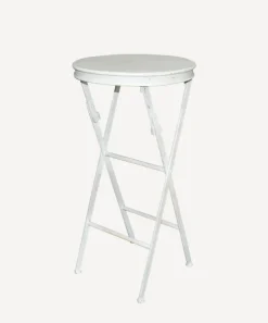 Folding Side Table Tall White