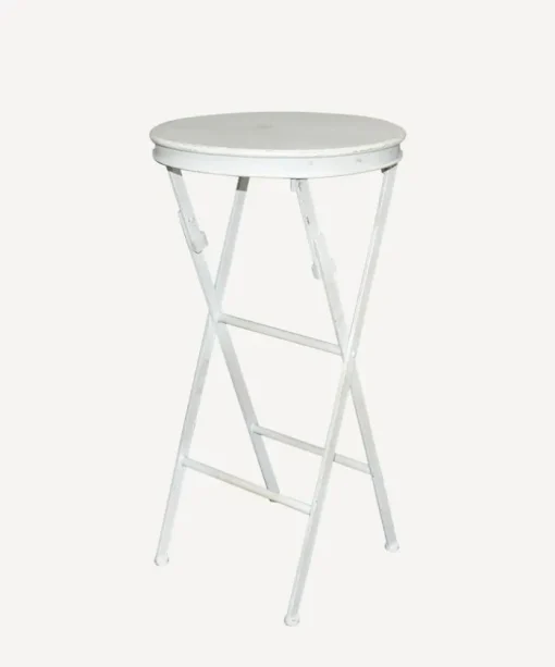 Folding Side Table Tall White