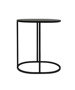 Oval Couch Side Table Black