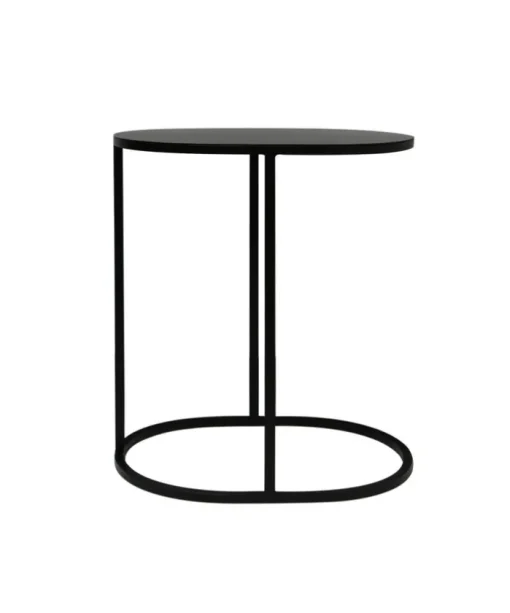 Oval Couch Side Table Black