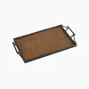 Rattan & Faux Bamboo Handle Tray Small