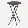 Round Narrow Side Table Black