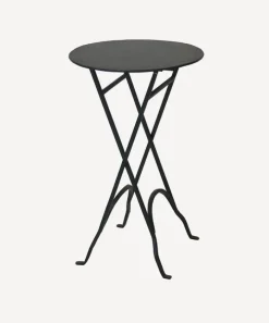 Round Narrow Side Table Black