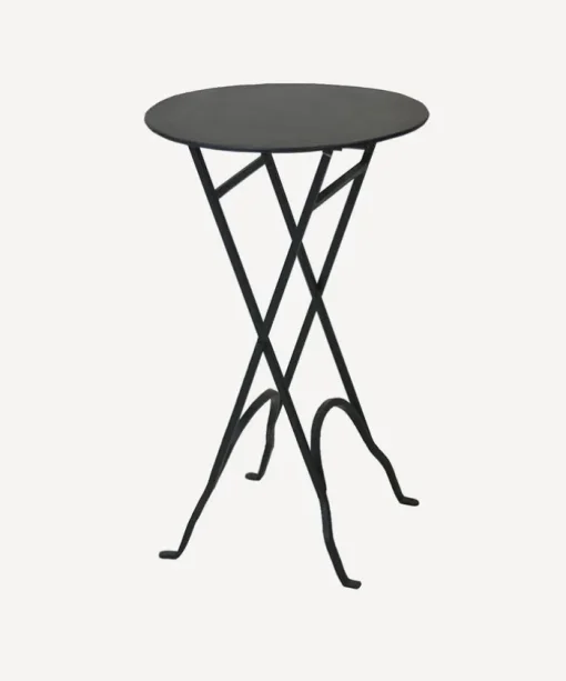 Round Narrow Side Table Black