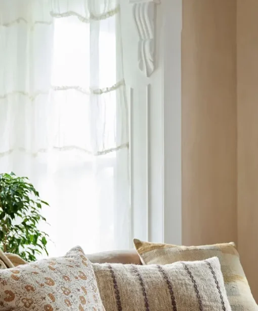 Ruffles Linen Curtain White