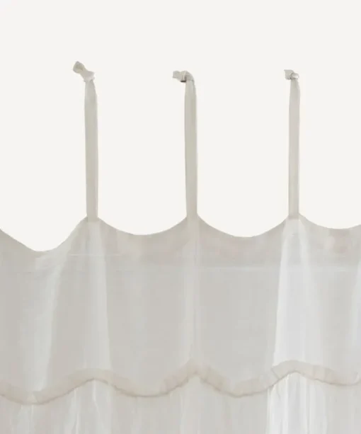 Ruffles Linen Curtain White