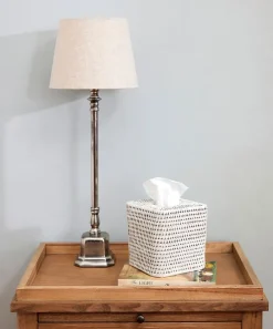 Square Tall Lampbase Antique Silver