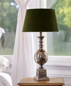 Tapered Drum Velvet Shade Olive 40cm