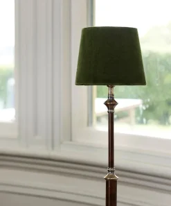 Tapered Drum Velvet Shade Olive 20cm