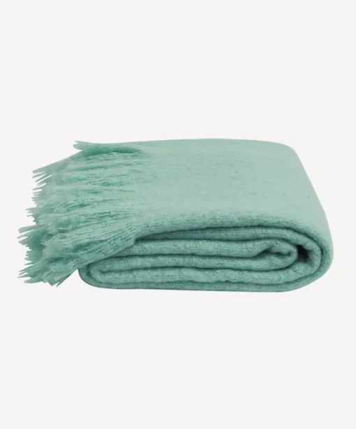 Throw Tassle Duck Egg Blue