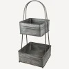 2 Tier Square Metal Basket