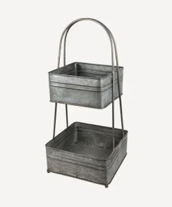 2 Tier Square Metal Basket
