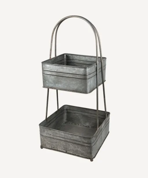 2 Tier Square Metal Basket