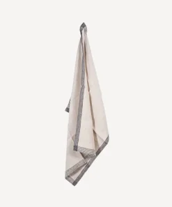 Woven Border Tea Towel Natural & Black
